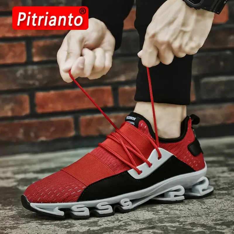 

New Designing Blade Running Shoes Men Cushioning Sock Sneakers Teenager Outdoor Jogging Zapatillas High Quality Trendy Footwear