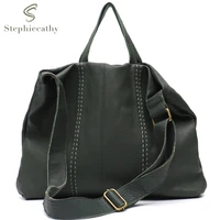 sc slouchy soft genuine leather tote handbags women casual daily large shoulder bags top handle shopper vintage crossbody purse