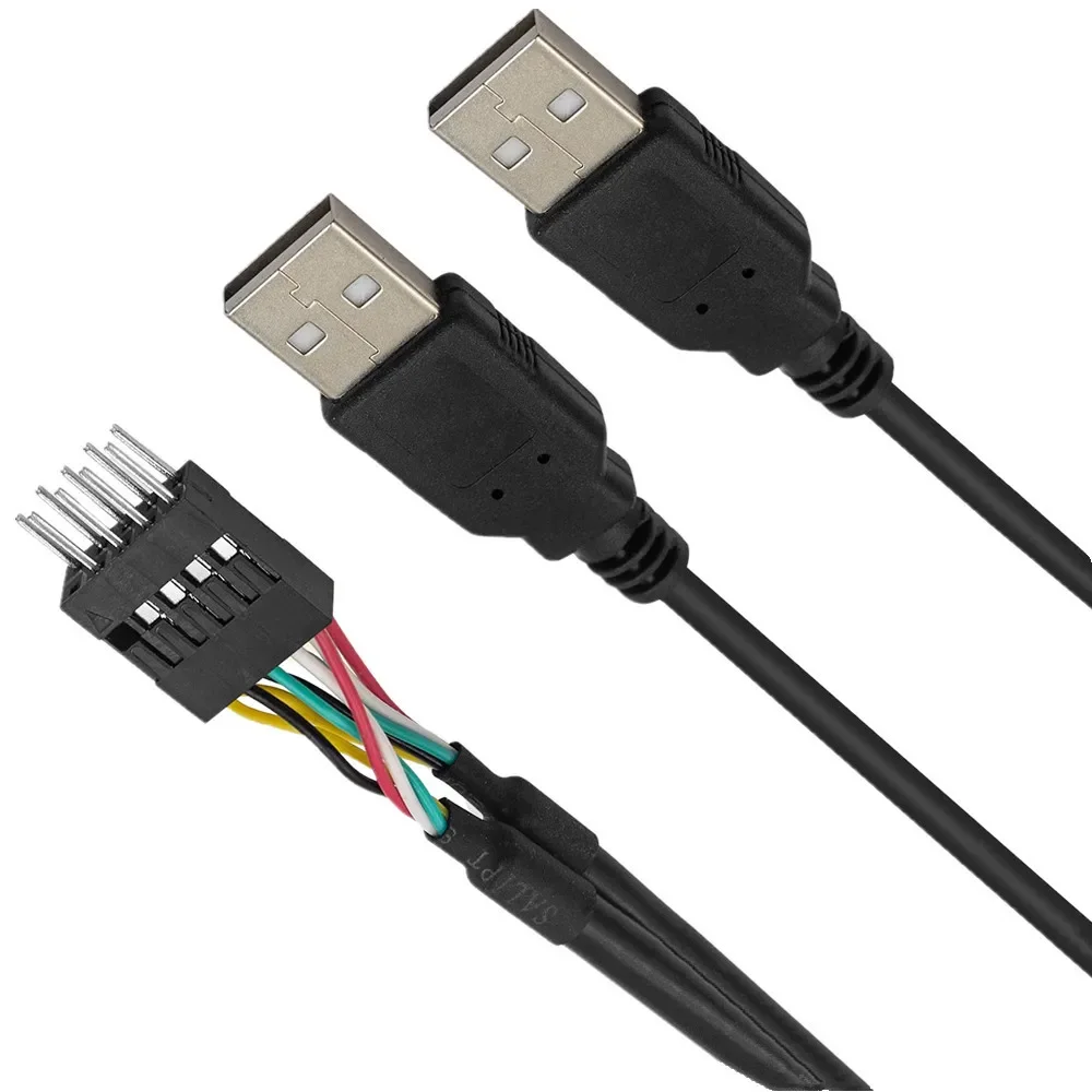 50 см материнская плата Dupont 2 54 9-контактный двойной USB 0 Type-A удлинительный кабель