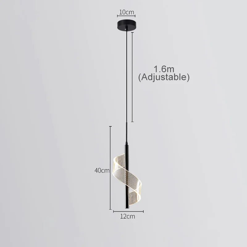 Подвесные светильники YUGUUK спиральные LED черные/золотые