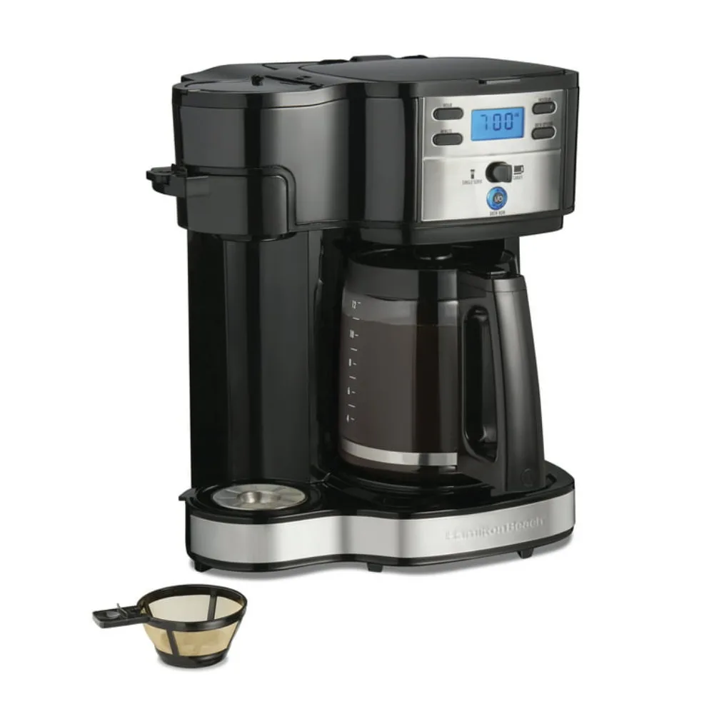 

2-Way Programmable Coffee Maker, Single-Serve or 12 Cups, Black