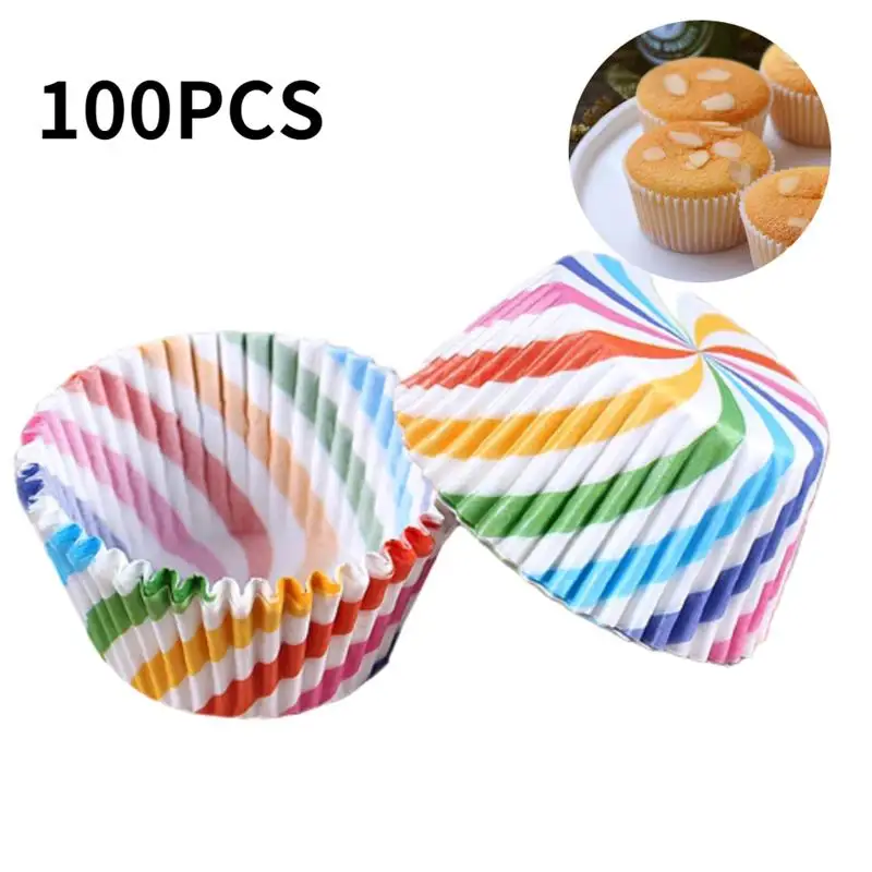 

100Pcs Cupcake Paper Cups Mold Muffin Liner Cup Colorful Nonstick Moulds Kitchen DIT Tool Baking Cupcake Paper