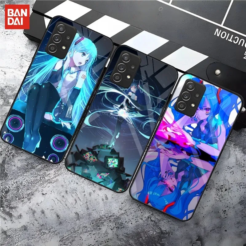 

BANDAI Hatsune Miku Phone Case Glass Case For Samsung S22 Ultra S30 S7 Edge S8 S9 S10 5G S10E S10 S20 Fe S20 S20 S21 Plus Pro