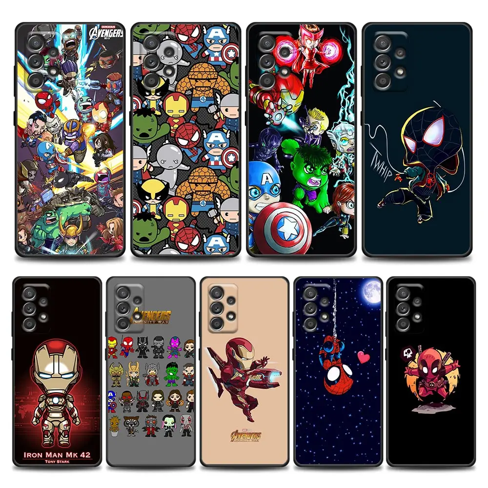 

Phone Case for Samsung A01 A02 A03s A11 A12 A21s A32 5G A41 A72 5G A52s 5G A91 Soft Case Cover Cute Cartoon Marvel Avengers