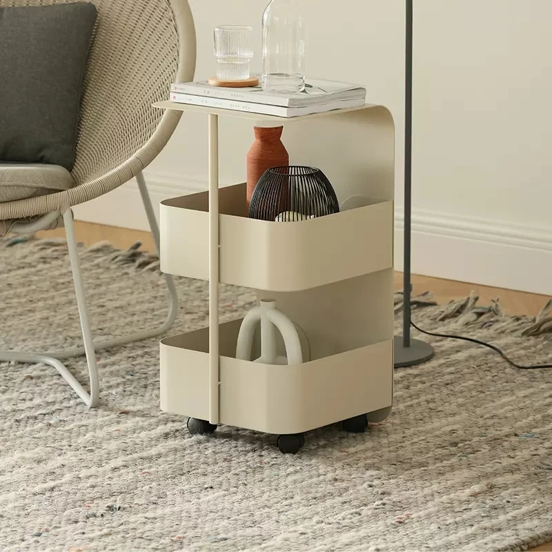 

Home Mobile Metal Cart Kitchen Storage Rack 2 Shelf Rolling Wheels Cart for Bathroom