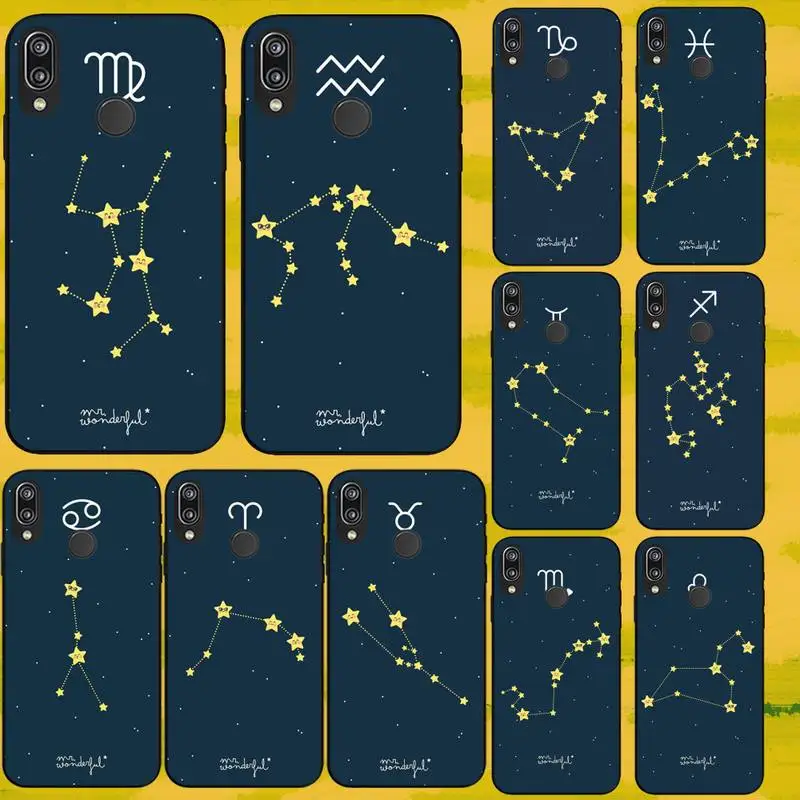 

12star sign leo Libra Scorpio Phone Case fundas shell cover for HUAWEI P10 P20 P30 P40 mate 30 40 lite Pro