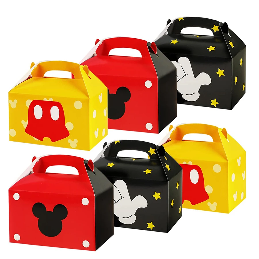 

Cartoon Mickey Mouse Treat Box Cute Mouse Cake Gift Favor Bags Snack Goody Cardboard Boxes Perfect For Kids Mickey Mouse Party