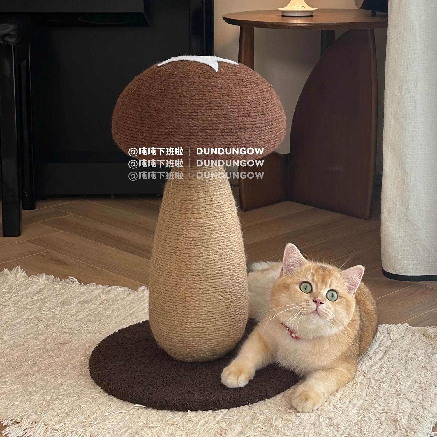 Когтеточка для кошек с грибами шиитаке сизаль устойчивая к царапинам не падает