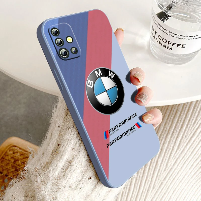 

BMW For Samsung A04 S A71 A51 A42 A41 A30 A32 A21S A12 A11 A01 A02 4G 5G Liquid Rope Phone Case
