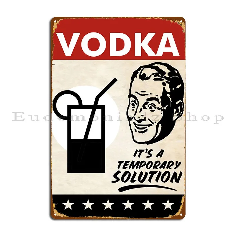 

Vodka Solution Man Metal Plaque Wall Mural Club Bar Printed Wall Mural Tin Sign Poster