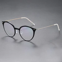 denmark brand cat eye titanium glasses frame women ultra light blue light eyeglasses 6548 men screwless prescription eyewear