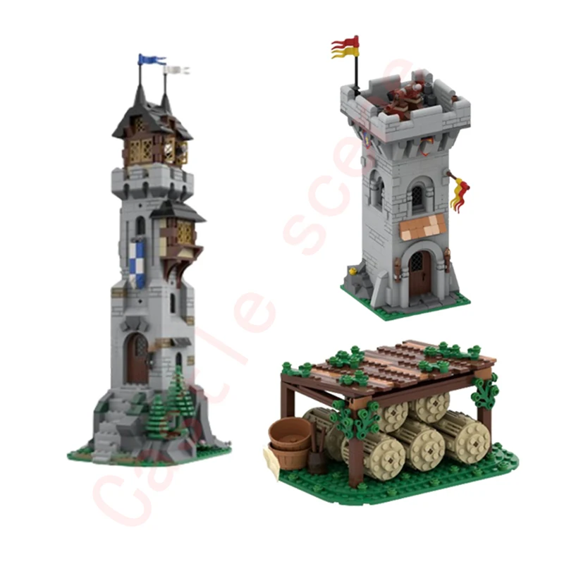 Детали для сборки маленького размера средневековый замок модель сцены волшебник