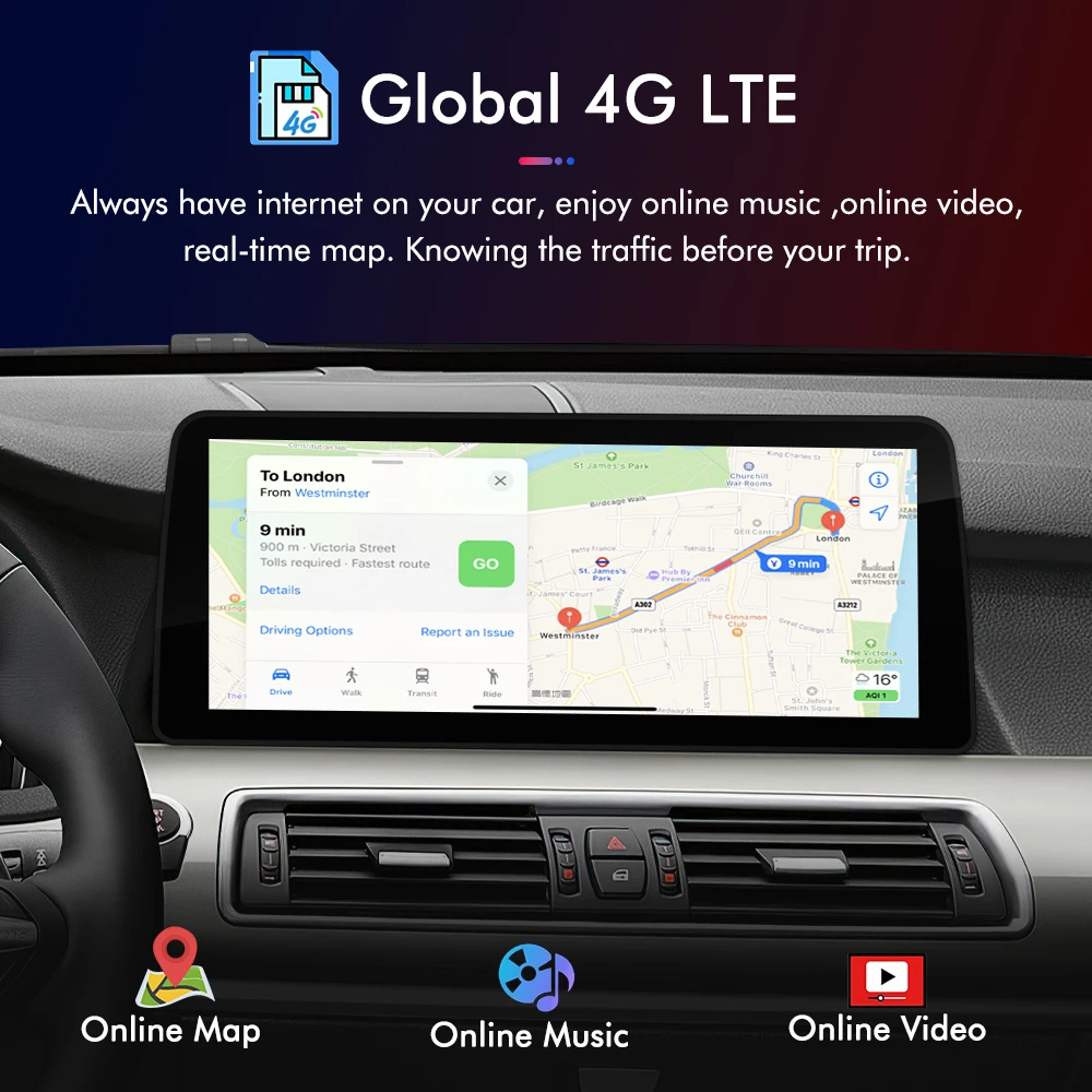 Фото Автомагнитола Android 12.3 дюйма для BMW 5 серии 5GT F07 F10 F11 E60 E61 G30 G38 2004-2020 с беспроводным CarPlay и мультимедийным стереоплеером №4