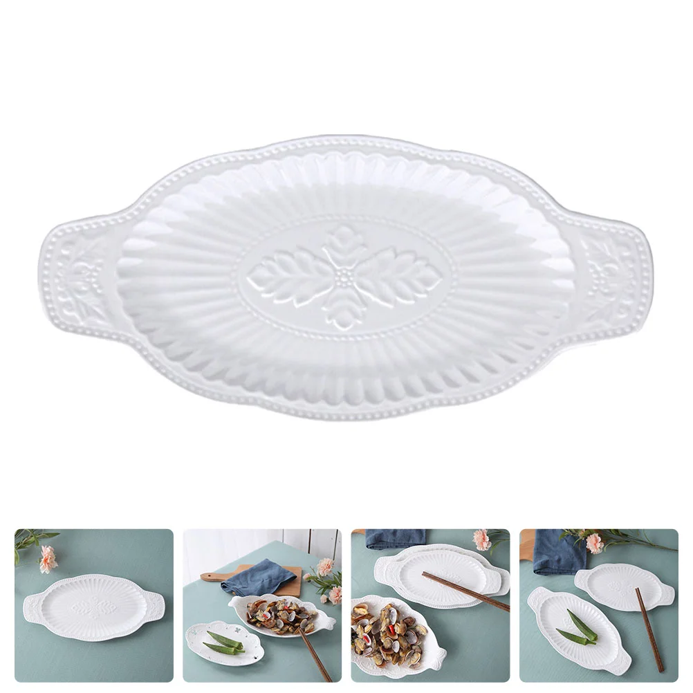 

1Pc Practical Creative Convenient Portable Ceramic Plate Plate Home Plate