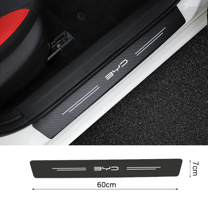 

For BYD Atto 3 Yuan Plus 2022 2023 Car Door Threshold Scuff Plate Sill Protective Trunk Bumper Guards Stickers