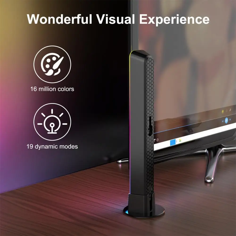 

Dynamic Rainbow Effect USB Powered under Monitors Play Light Bar Room Decor