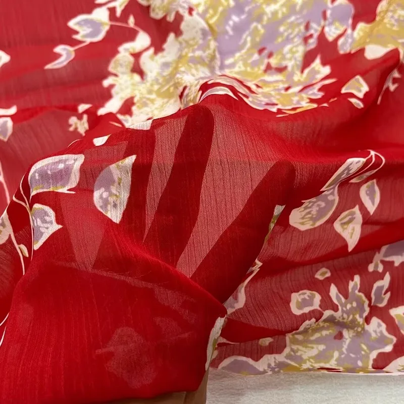 Бренд Европы и Америки красная задняя часть золотой цветок с принтом полиэфирная