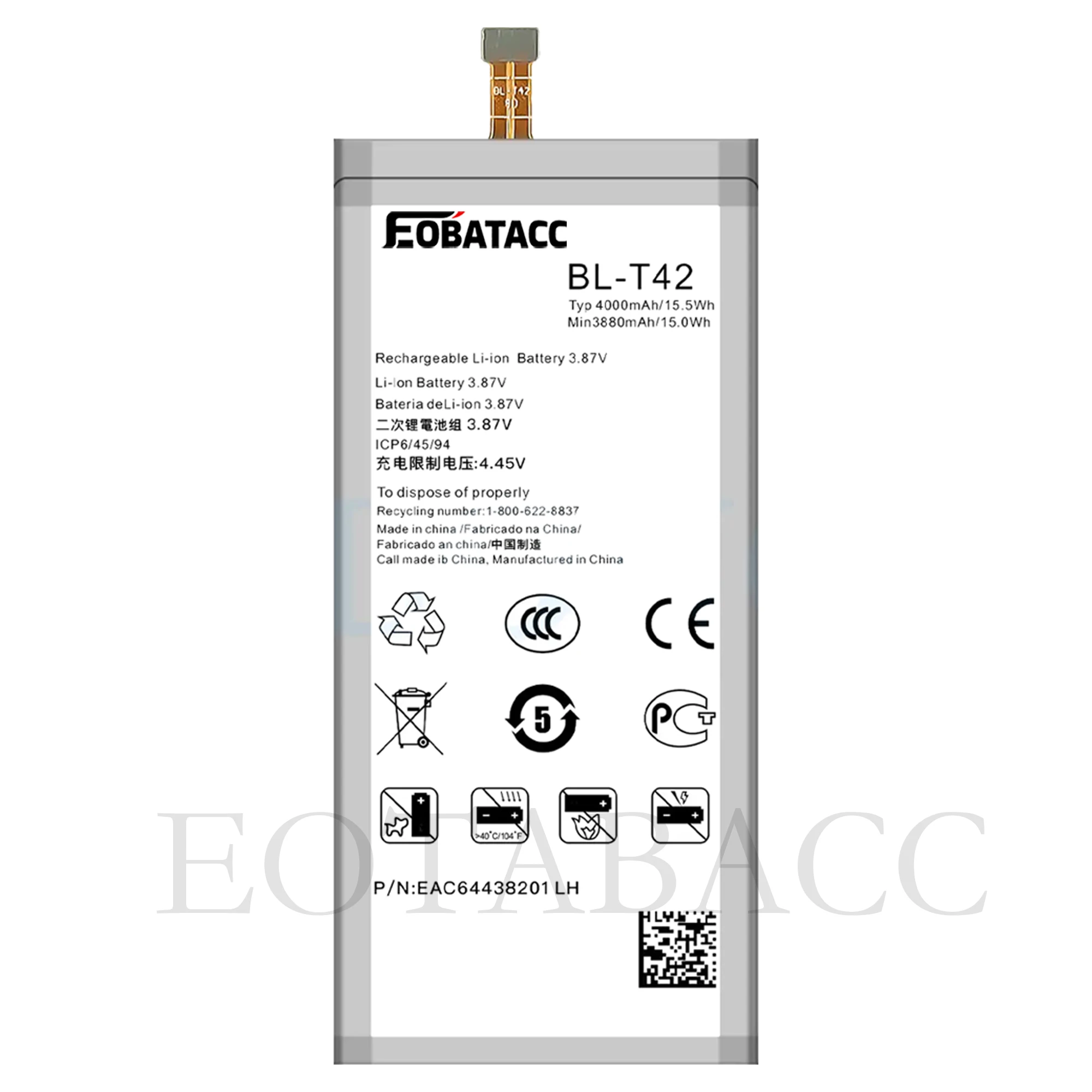 Фото BL-T41 BL-T42 BL-T44 BL-T46 Аккумулятор для LG G8 ThinQ/G820 V50/ThinQ/V50S/G8X Stylo 5/K50/Q60/K40S/X6-2019/V60 ThinQ Аккумуляторы №4