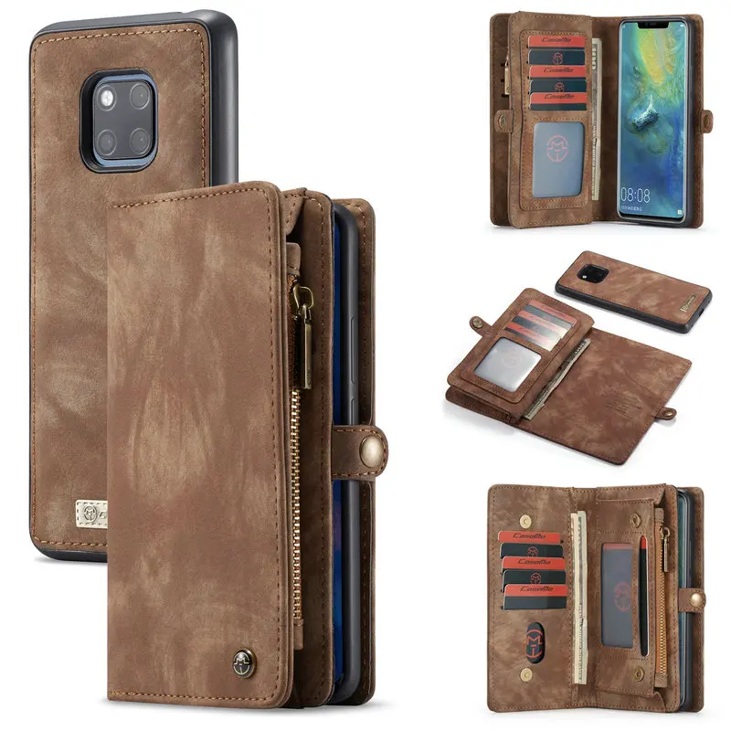 

CaseMe Wallet For Huawei Mate 20 Pro Ultimate Functional All-In-One Handmade Leather Removable Elegant Flip Case For Mate 20 pro