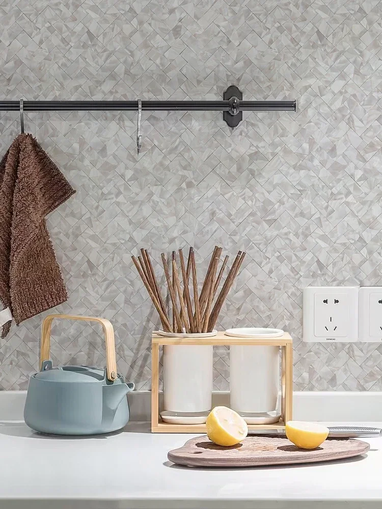 White imitation shell metal mosaic tiles Crystal Bar bathroom TV background wall glass wall paste self-adhesive stickers (art.: 3920ca30fd1fc) - 3920ca30fd1fc