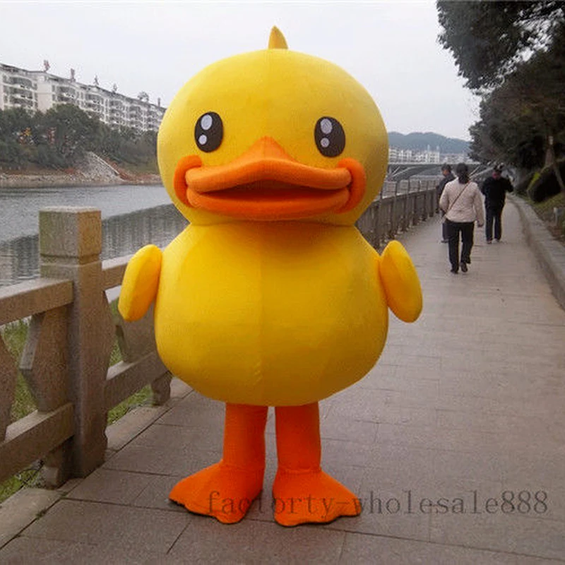

Big Yellow Duck Mascot Costume Suits Cosplay Party Game Dress Outfits Clothing Cartoon Character Halloween Christmas Easter