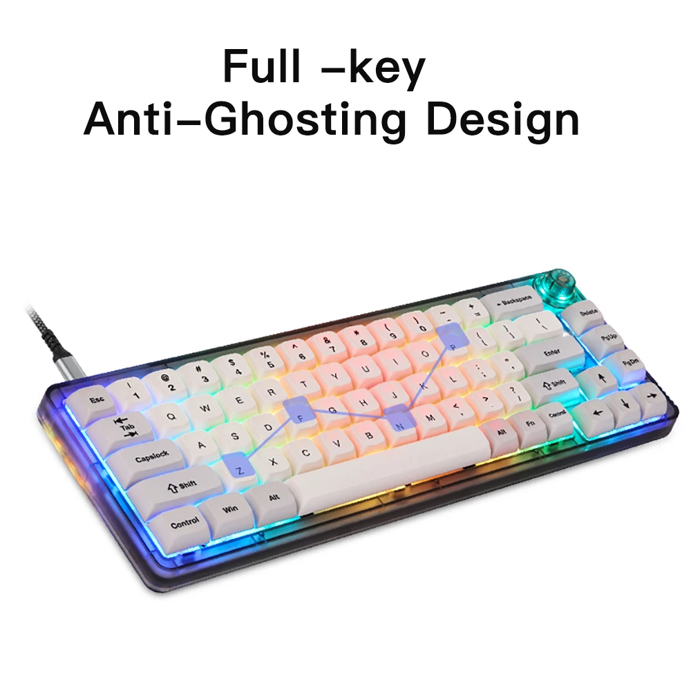 Motospeed CK69 игровая Механическая Проводная клавиатура 67 клавиш RGB подсветка полная