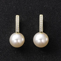 new elegant imitation pearl earrings for women wedding party dangle earrings gold color good quality female statement jewelry
