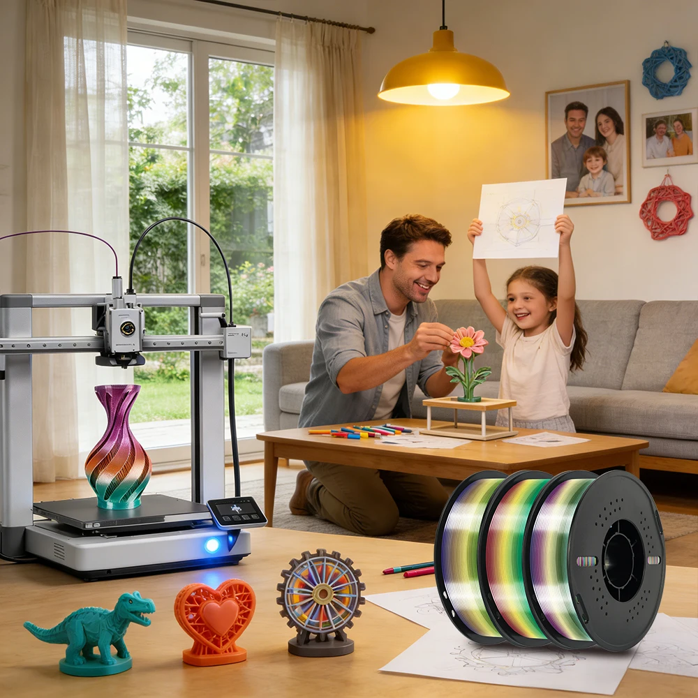Фото Филамент KINGROON Silk & Matt Rainbow PLA для 3D-принтеров, 1.75 мм, Liquid Light, для 3D-печати, варианты 1 кг, 4 кг, 5 кг, 10 кг №5