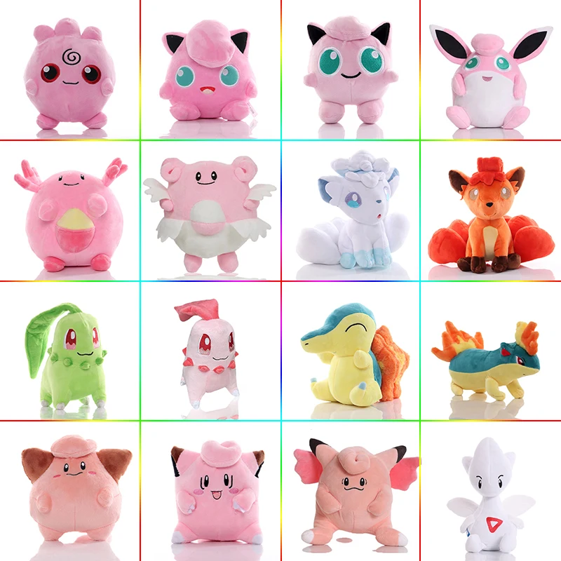 Pink Pokémon Wigglytuff Clefairy Blissey Stuffed Doll 20cm Anime Chansey Vulpix Mew Pikachu Slowpoke Plush Toy Kids Xmas Gifts