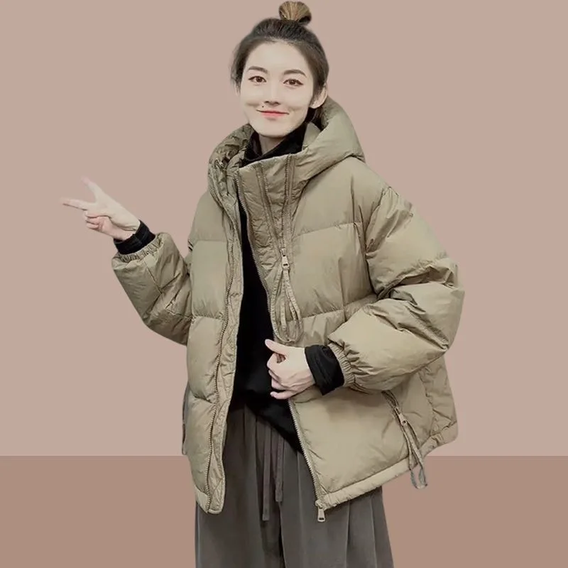 

Женская одежда для гольфа 2023 зимняя модная Корейская версия утепленная короткая стильная ветровка с капюшоном куртка женская одежда для гольфа