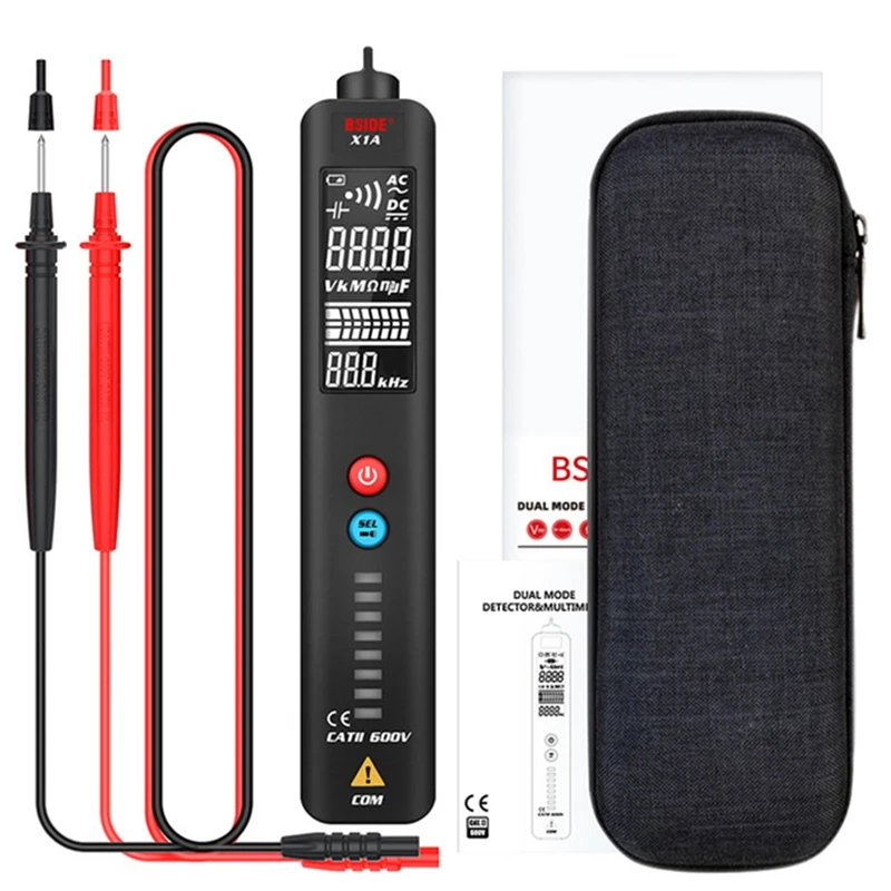 BSIDE X1A Тестер напряжения Детектор Тест емкости EBTN ЖК-дисплей 3-линейный дисплей и