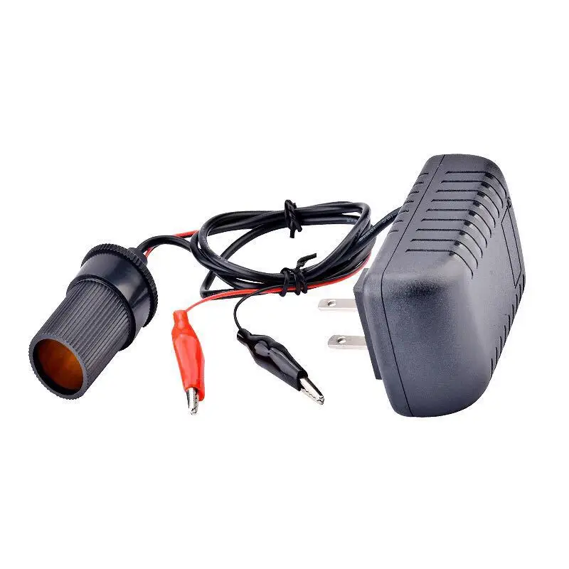 Household Car Charger Cigarette Lighter Base 220V To 12V2A Positive and Negative Clamps Can Test The Voltage Drop Line