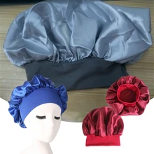 Newly Women's Satin Solid Sleeping Hat Night Sleep Cap Hair Care Bonnet Nightcap For Women Men Unisex Cap Bonnet De Nuit