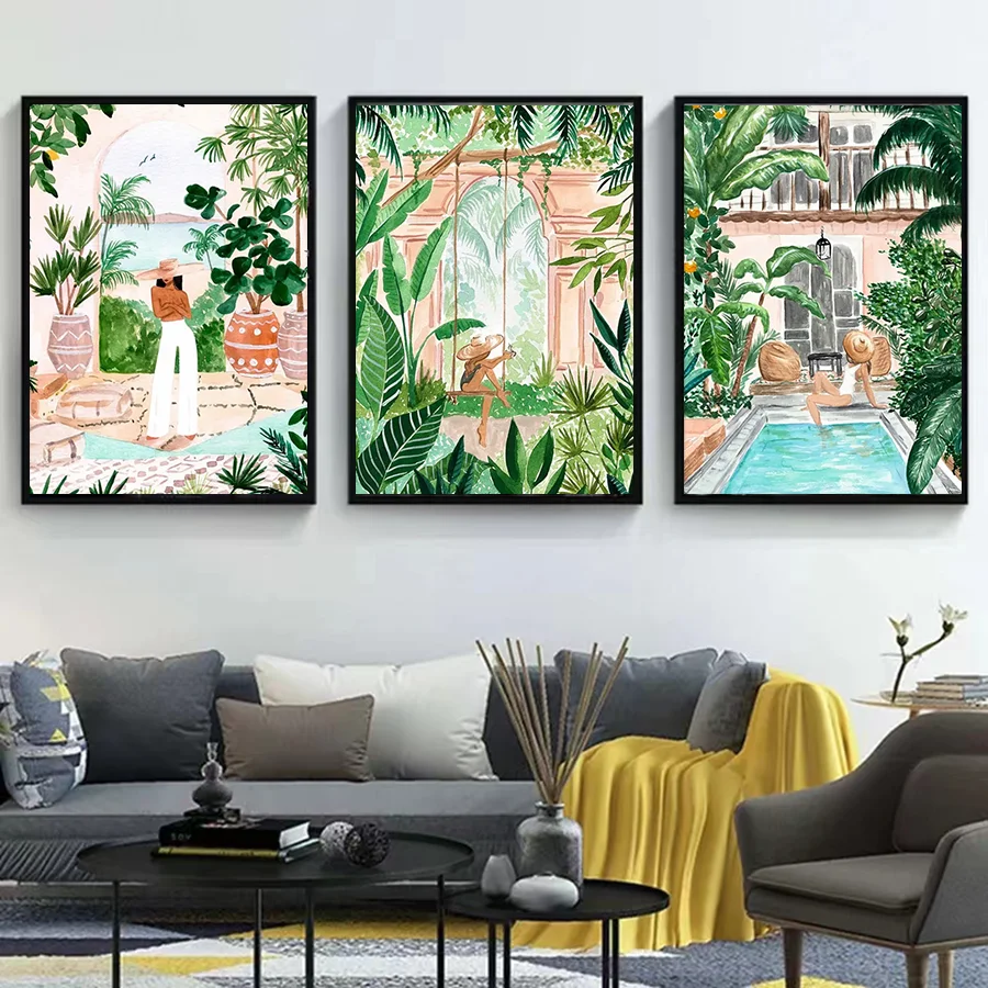 YIKES современный художественный плакат для бассейна без рамы печать на холсте