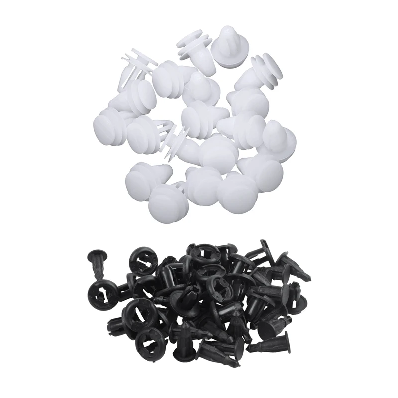 

25 Pcs Plastic Push In Car Bumper Fender Door Rivets Clip 10Mm Hole With 20 Pcs Car White Rivet Door Trim Clips Fastener