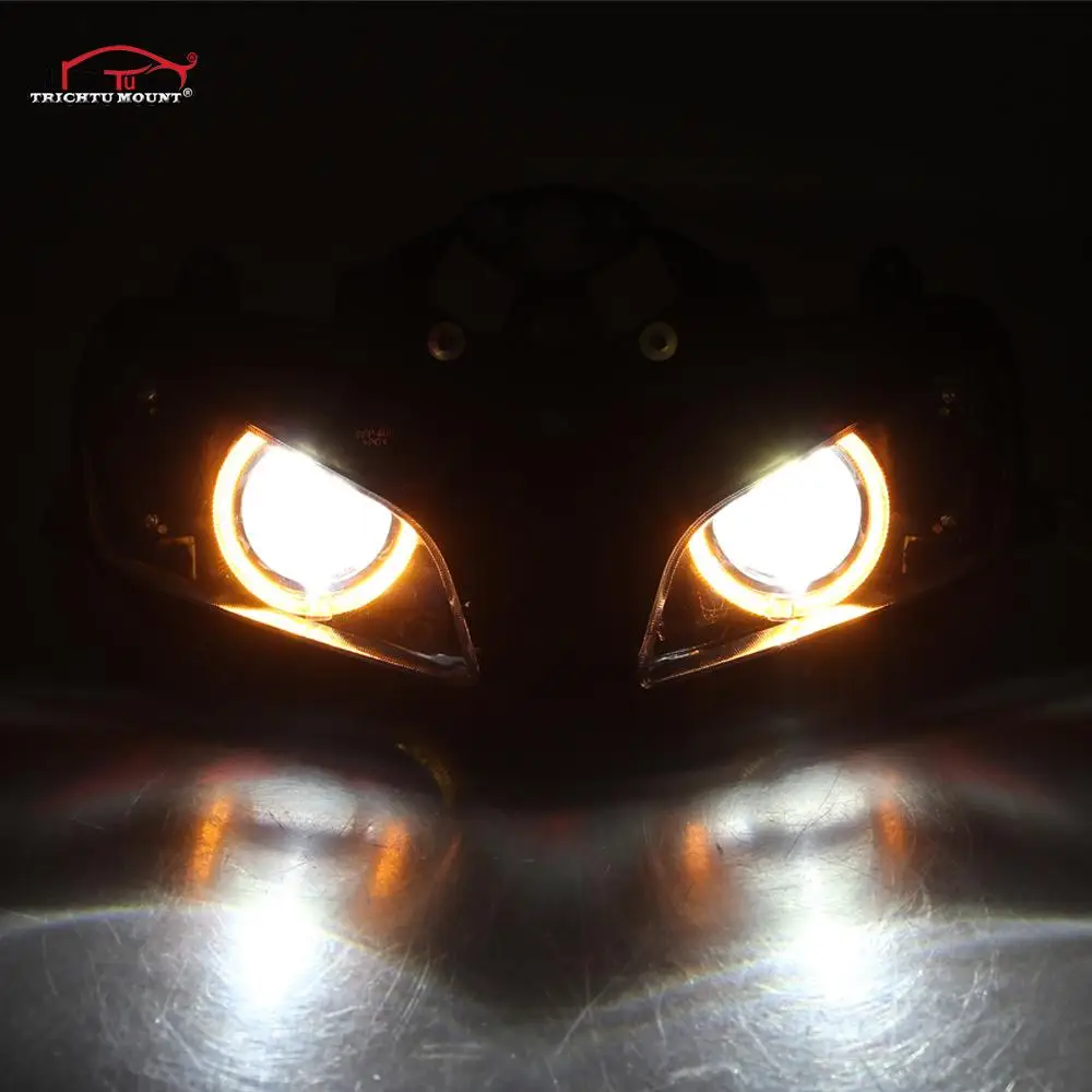 Мотоциклетная фара на заказ светодиодная ангельский глаз HID проектор в сборе для
