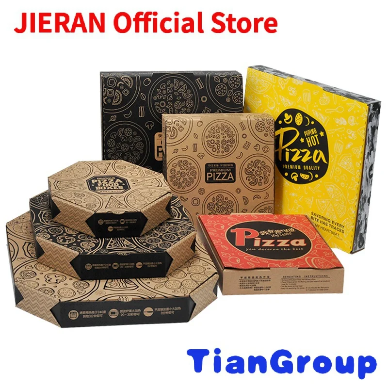 

Wholesale Custom Logo All Size 9 10 11 12 14 18 Inch Corrugated Kraft Paper Pizza Boxes