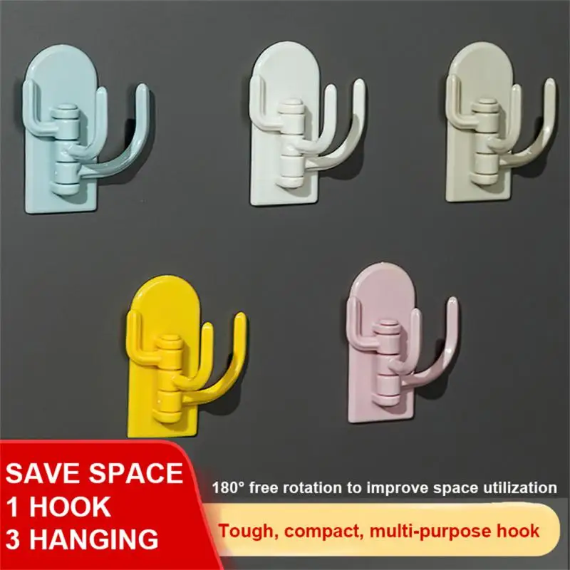 

Multi-function Key Hook Hole-free Hanger Durable 3 Branch Wall Hooks Creative Clothes Rack Home Storage Organizer Accessories