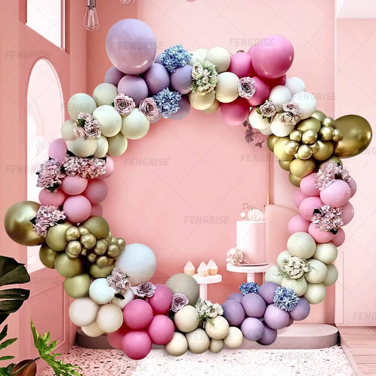 Фиолетовый розовый Макарон воздушные шары-гирлянды арочный комплект для дня