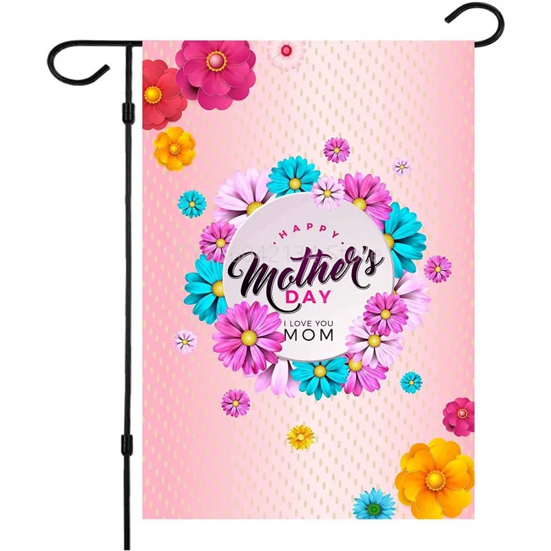 

Happy Mother's Day Garden Flag Double Sided Outdoor Flag 12 x 18 Inch Small Mother's Day Yard Garden Decorative Flags