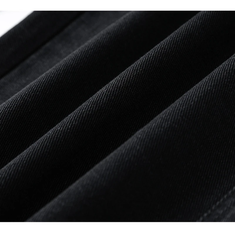 DEEPTOWN Classic Black Jeans for Men Casual Denim Pants Loose Youth Straight Trousers Male Korean Style All-match Streetwear