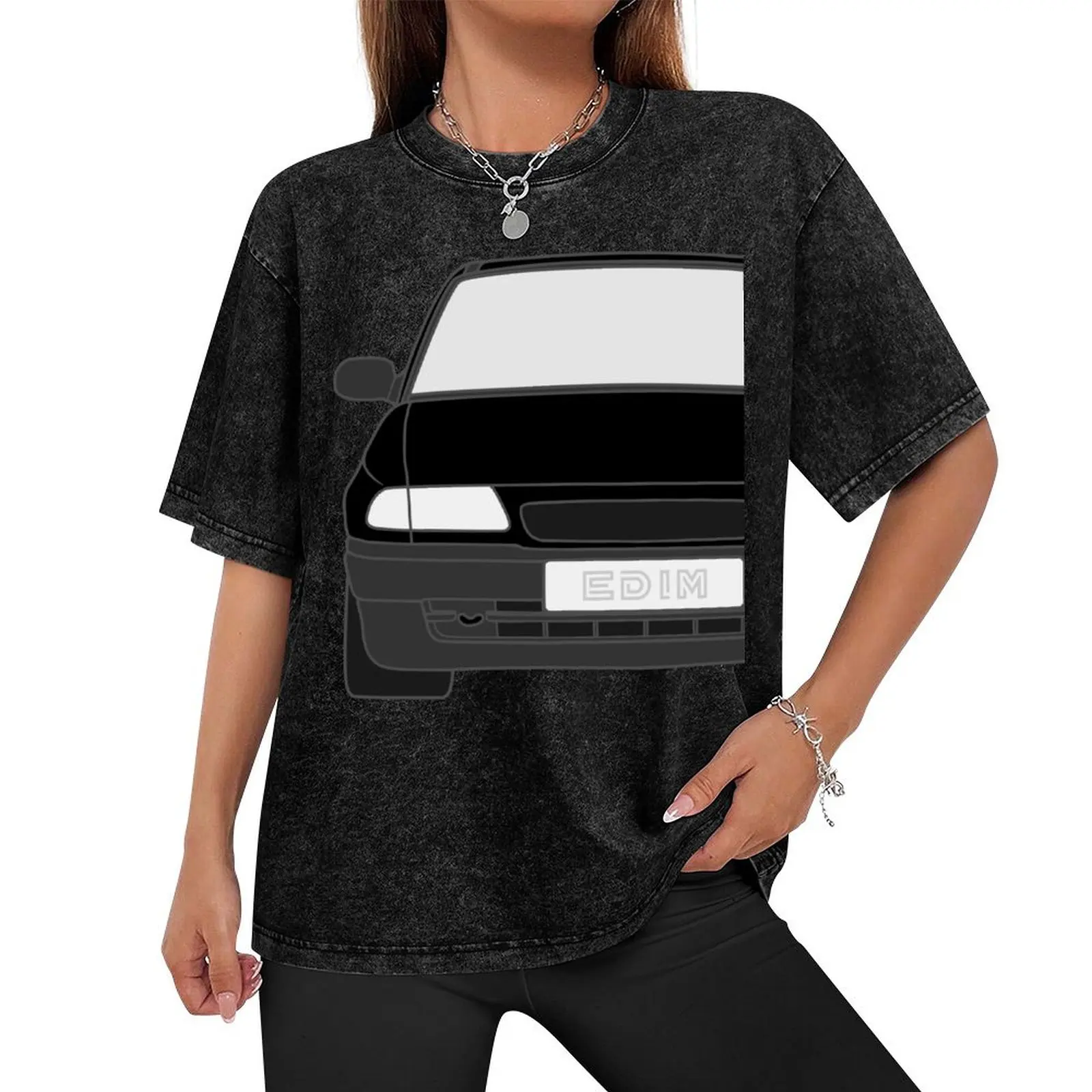 Opel Vauxhal Holden Astra F 1992-2002 черный цвет футболка с аниме короткими рукавами летняя