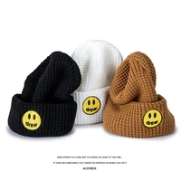 drew knitted hat smiley smile face hip hop winter hat winter hats men women warm beanie hats adult cover head cap