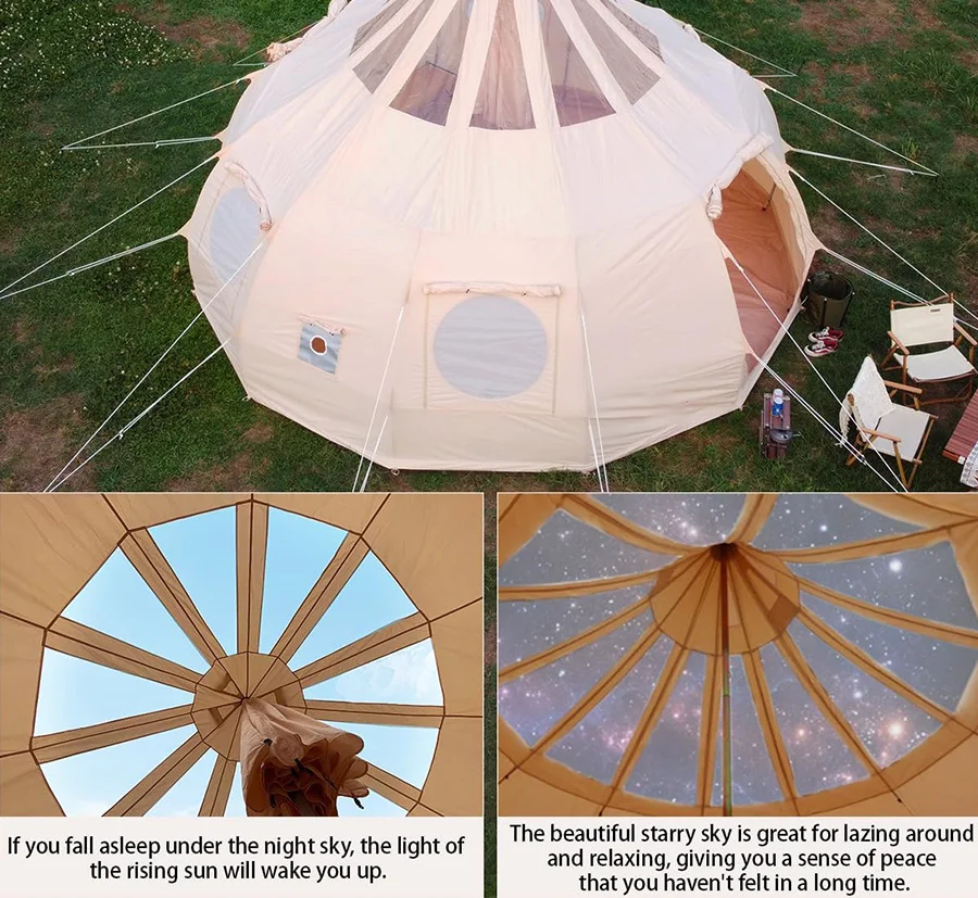 Всесезонная семейная палатка с рисунком лотоса