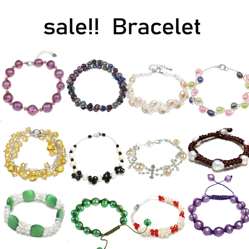 Женский браслет из натурального пресноводного жемчуга, 4-12 мм