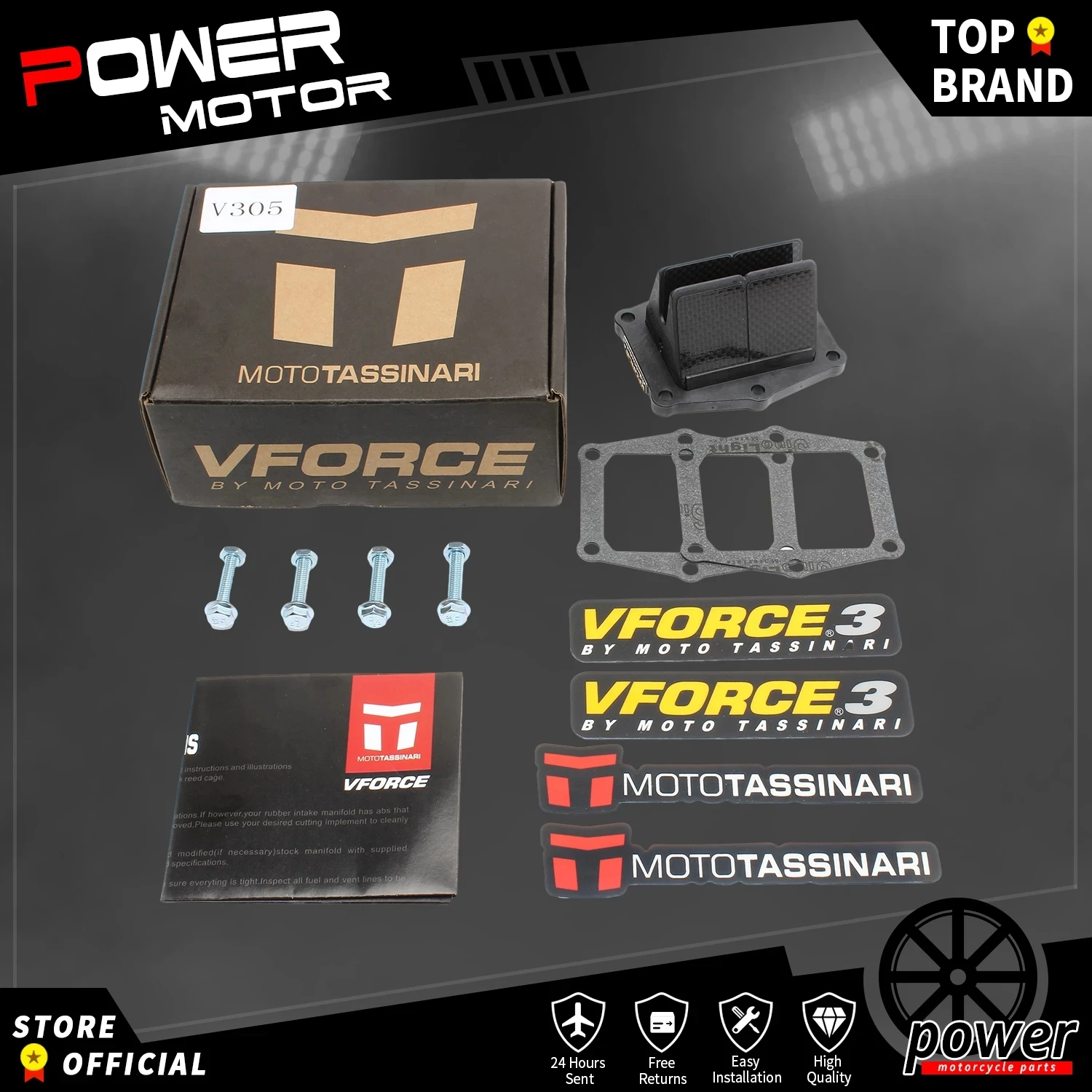 

Motorcycle Reed Valve System V-Force3 V305A For Honda CR250 1986-2001 V305A 79-0825 1008-0057 59-67320 12-6064