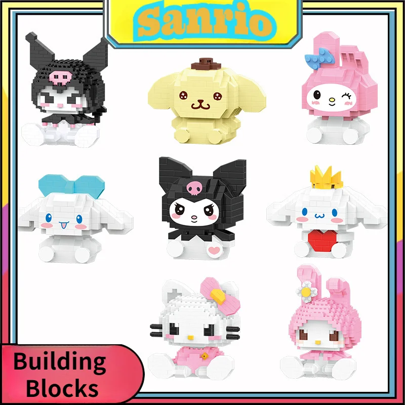 

Sanrio Kuromi My Melody Cinnamoroll Building Blocks Kawaii Children's Puzzle Dolls Gifts Bricks Assembled Decorative Ornament