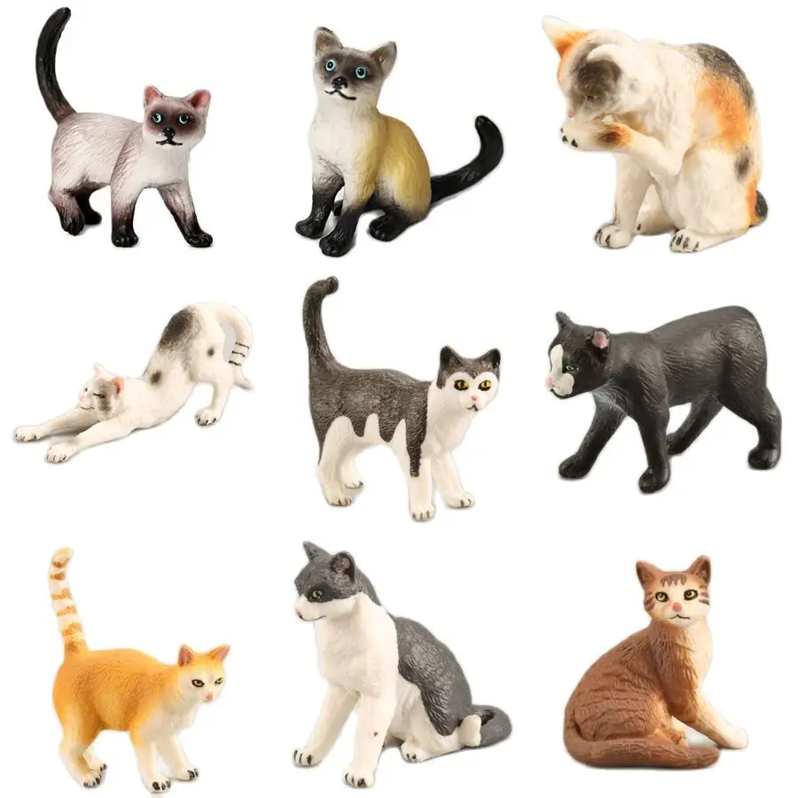 

Miniature Farm Realistic Cat Figurines Toys Educational Animal Model Cat Figures Toy Set Decoration and Party Favors