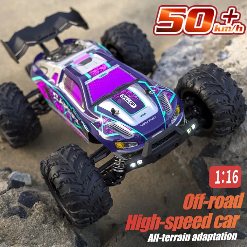 

Rc Cars Off Road 4WD with LED Headlight,1/16 Scale Rock Crawler 4WD 2.4G 50KM High Speed Drift Remote Control Monster Truck Toys