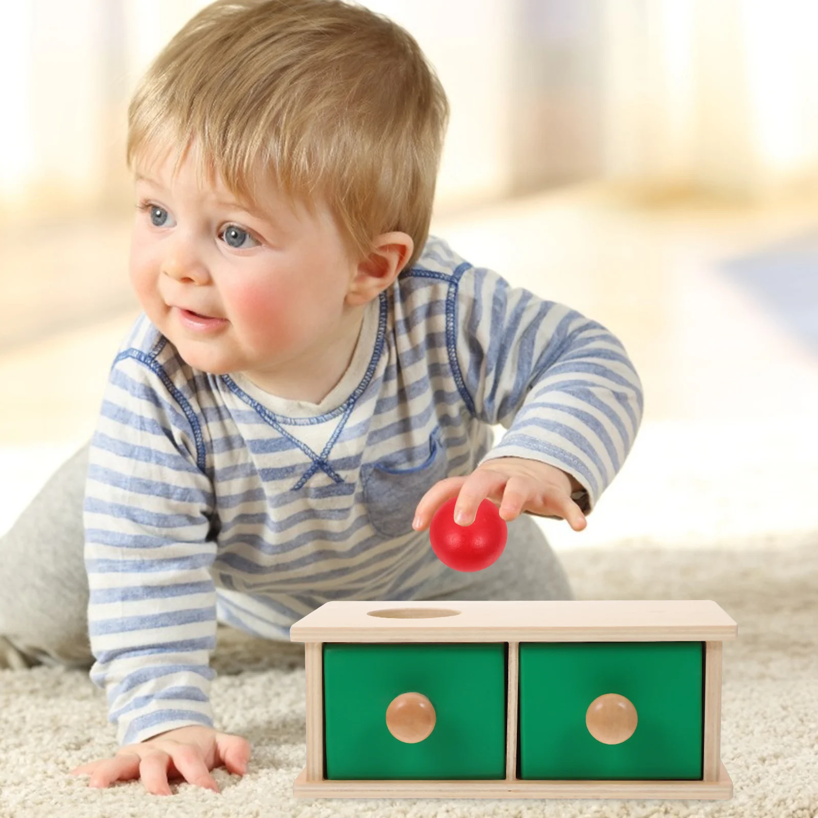 

Box Montessori Coin Toy Toys Wooden Permanence Infant Object Shape Drawer Baby Sorter Wood Early Old Babies Preschool Aids Kids